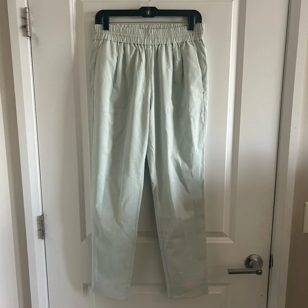 J Crew Seafoam Harlow Drapey Pants Mint Green Drawstring 6